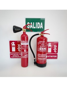 Acheter VALLEUNION VU-KIT-COMERCIO : kit d’extincteurs pour commerce. Comprend un extincteur à poudre ABC 6 kg + un extincteur C