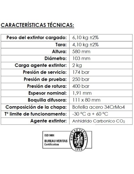 Acheter VALLEUNION VU-KIT-COMERCIO : kit d’extincteurs pour commerce. Comprend un extincteur à poudre ABC 6 kg + un extincteur C