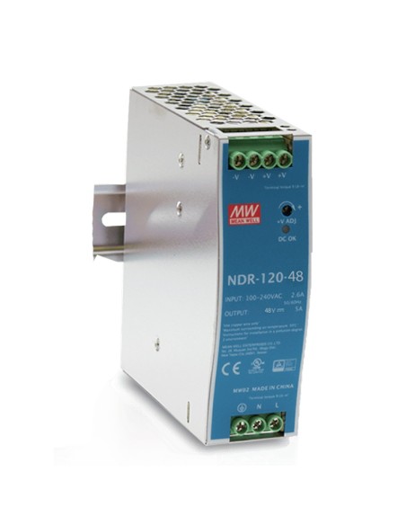 Comprar MEAN WELL NDR-120-48 Fuente de Alimentación Conmutada para Carril DIN 120W 48Vcc 2.5A NDR-120-48