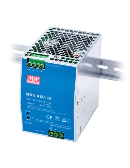 Comprar MEAN WELL NDR-480-48 Fuente de Alimentación Conmutada para Carril DIN 480W 48Vcc 10A NDR-480-48