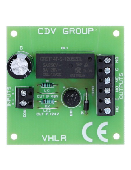 Comprar CDVI VHLR Relé universal 12/24 Vac/Vdc 2 contactos VHLR