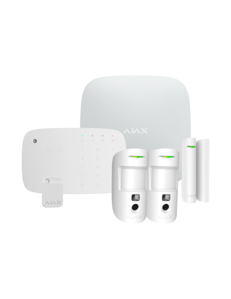 Comprar AJAX AJ-HUB2KIT4G-KIT4-W Kit de alarma profesional - Certificado Grado 2 - Comunicación Ethernet y dual SIM 4G (LTE) - I