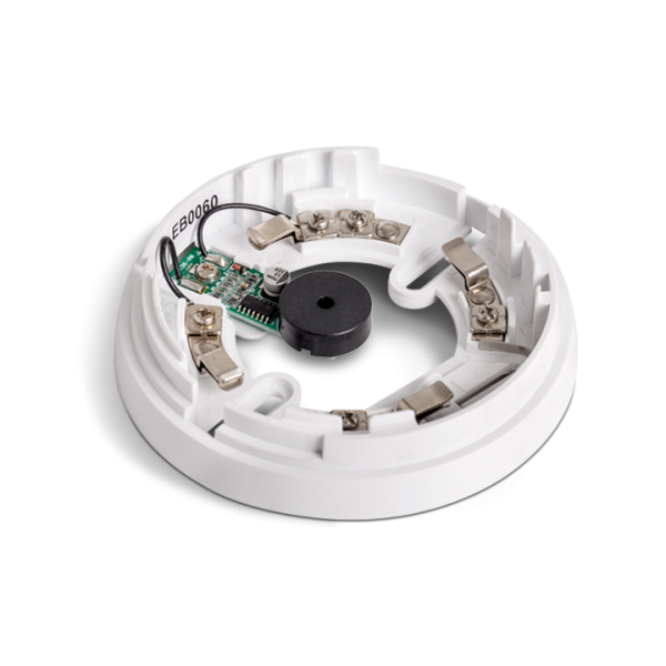 Base INIM EB0060 com campainha embutida controlada pela saída "R" do sensor para detectores e íris