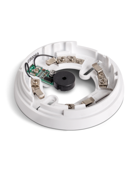 Base INIM EB0060 com campainha embutida controlada pela saída "R" do sensor para detectores e íris