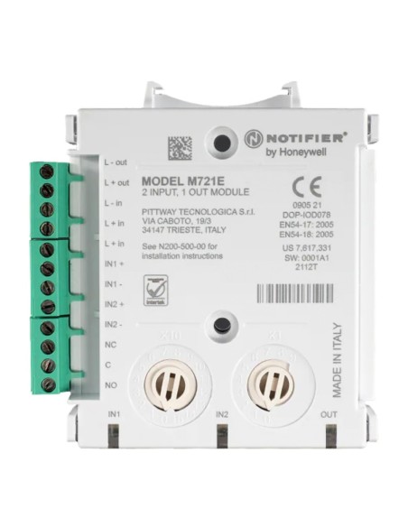 Comprar NOTIFIER M721E Módulo monitor y de control direccionable de 2 entradas supervisadas y 1 salida de relé M721E