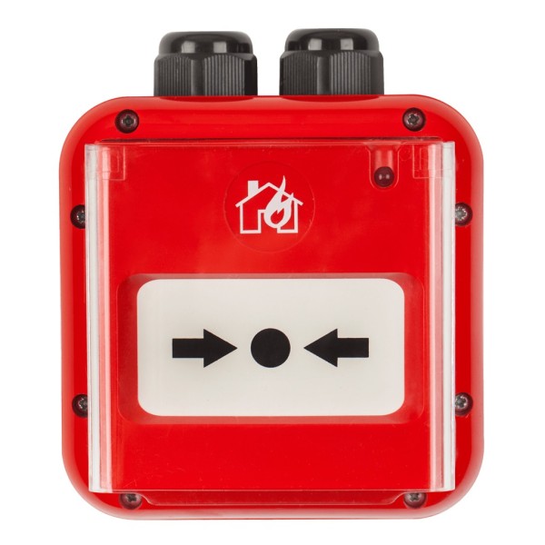 Teletek Sensoiris-MCP150-IP67 Botão analógico relaxante com isolador. Inclui a tecla REARME e tampa transparente