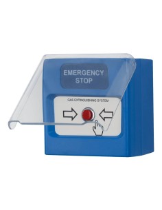 Comprar TELETEK SENSOMAG-MHB50 Pulsador manual paro extinción, para el corte de la extinción. Color azul SENSOMAG-MHB50