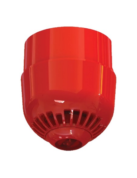 Comprar KIDDE COMMERCIAL ASC367 Sirena de policarbonato para exterior. Montaje en techo. Lámpara lanzadestellos rojo. 85 a 97 dB