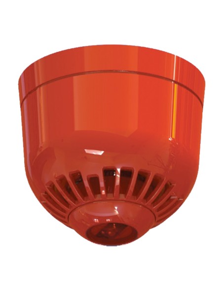 Bidde Commercial ASC366 Policarbonato Sirene para Interior. Montagem do telhado. Lâmpada Linkssells Vermelho 85 a 97 dB