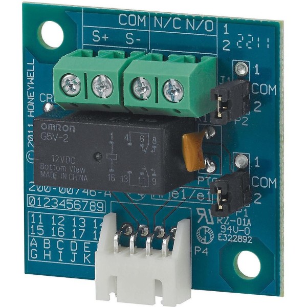Cartão de saída opcional Honeywell A074-00-01. Relé de interface para saída 1 da placa Galaxy Flex V3