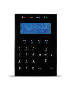 Inim Concept-BL LCD Teclado. 4 LEDs de sinalização. 1 Terminal I / O. cor preta. Grau 3