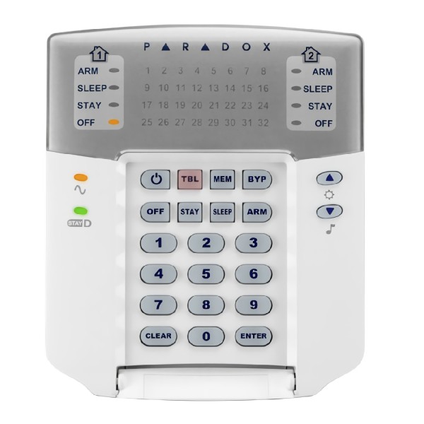 Paradox K32 Emparelhado Teclado LED K32 + Fiação. 2 grau