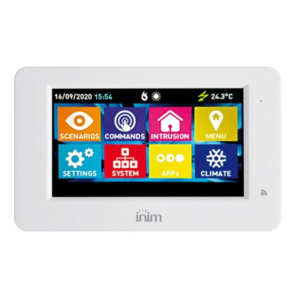 Teclado de toque Inim Alien-S-WH de 4,3 ". 480x272. Cor branca. Grau 3