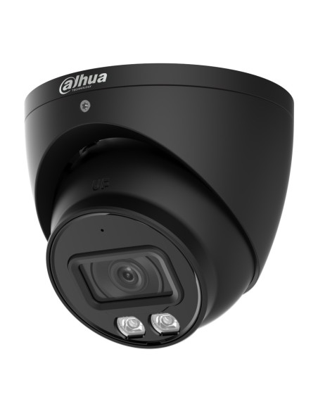 Dahua HAC-HAC-HADW1200T-IL-A-0280B-S6-B MiniDomo HDCVI 4N1 2M 1080P LED LED40M / IR40M 2.8mm MIC IP67. Preto