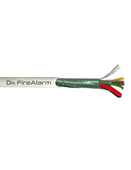DRFIREARARM Alarme04 + 2-LSZH Roll 100m cabo flexível flexível branco mangueira 4 + 2 fio blindado LSZH (4x0,22 + 2x0,7) CPR