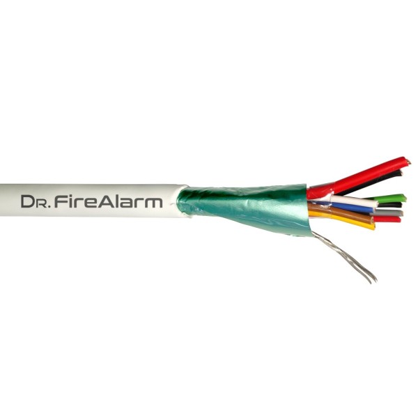DRFIREARARM Alarme08 + 2-LSZH Roll 100M cabo flexível branco mangueira 8 + 2 fio blindado LSZH (8x0,22 + 2x0,7) CPR