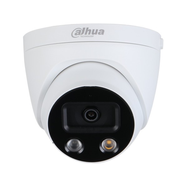 Dahua IPC-HDW5541H-AS-PV MiniDomo IP H265 AI 5M DN Smart WDR Starlight IR50M + LED Luz Branca 2.8mm IP67 PoE SD Áudio Mic E / S