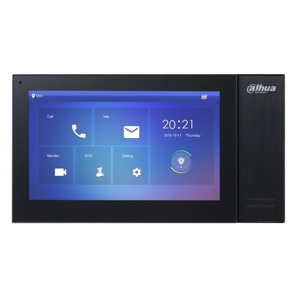 Dahua Vth2421FB-P Monitor Interior 7 "Superfície Para Vídeo Poe SD 6E 1S Alarme Preto