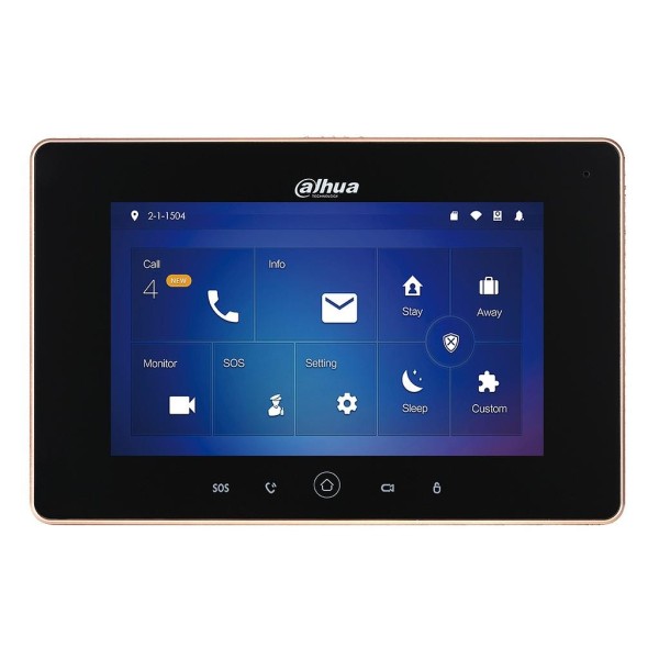 Dahua Vth5221D-S2 Monitor Interior 7 "Superfície Para Video Player IP WiFi Poe SD 6E 1S Alarme Preto