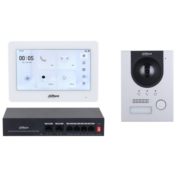 Dahua KTP04-S2 (F) Kit de porta de vídeo IP externo para inserção + monitor interior