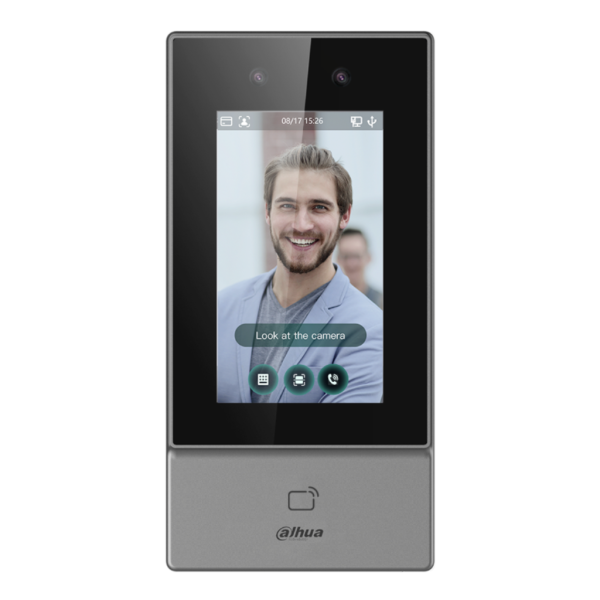 Dahua Asi6213S-PW Leitor autônomo LCD 4.3 "Reconhecimento facial Toque + PIN + CARTÃO + QR WiFi 2.4GHz IP65
