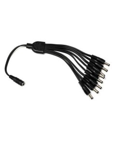 Drutp DCJACK + 1F-8M Cable for DC power distribution Jack 1 female input to 8 male outputs