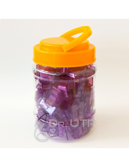 Drutp RJ45-roxo Conector RJ45 Cat.5e Cor roxa em 100 unidades jar