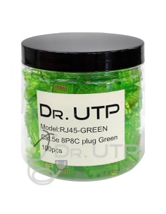 Comprar DRUTP RJ45-GREEN Conector RJ45 CAT.5e Color Verde en Tarro de 100 unidades RJ45-GREEN
