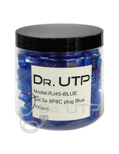 Comprar DRUTP RJ45-BLUE Conector RJ45 CAT.5e Color Azul en Tarro de 100 unidades RJ45-BLUE