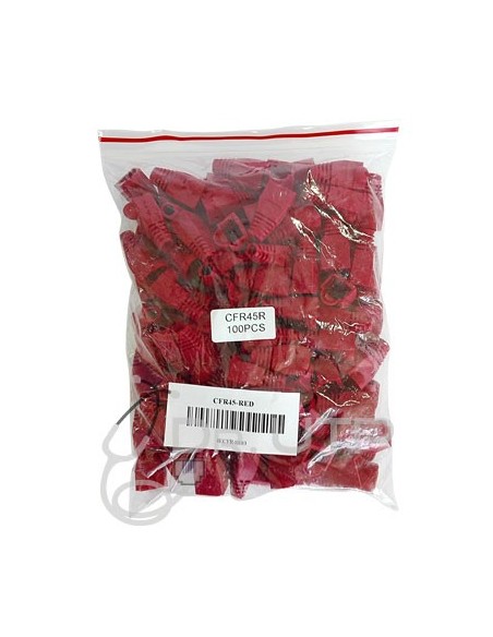 Cor vermelha da Capuchon Dutp CFR45-Red para o conector RJ45 em 100 unidades Saco