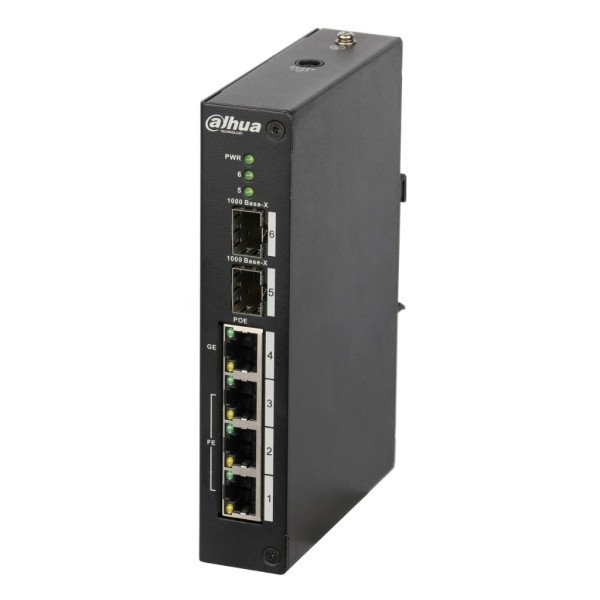 Dahua-PFS3206-4P-120-Switch Alcance Temp Extended Poe 3 Portas 10/100 + 1 Porta de Gigabit + 2SFP 120W No_gestionable Layer2
