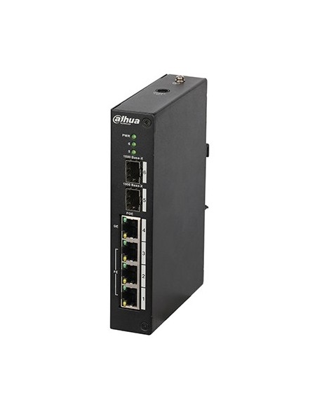 Comprar DAHUA PFS4206-4P-120 Switch Rango Temp Extendida PoE 3 puertos 10/100 + 1 puerto Gigabit + 2SFP 120W 802.3at Gestionable
