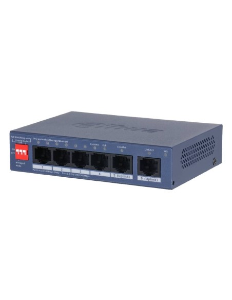 Dahua CS4006-4ET2GT-36 Switch Poe 4 Ports 10/100 + 2RJ45 UpLink Gigabit 36W Gerente em nuvem Layer2