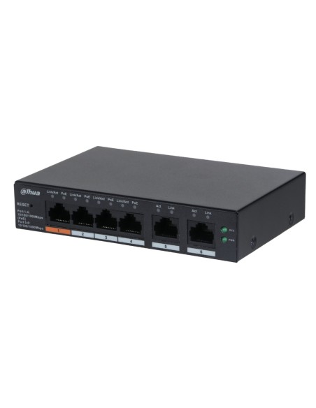 Comprar DAHUA CS4006-4GT-60 Switch PoE 4 puertos Gigabit + 2RJ45 Uplink Gigabit 60W Gestionable en Cloud Layer2 CS4006-4GT-60