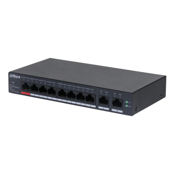 Comprar DAHUA CS4010-8GT-110 Switch PoE 8 puertos Gigabit + 2RJ45 Uplink Gigabit 110W Gestionable en Cloud Layer2 CS4010-8GT-110