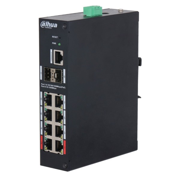 Comprar DAHUA HS4210-8GT-110 Switch Hardened PoE 8 puertos Gigabit +2SFP Gigabit 110W Gestionable Layer2 HS4210-8GT-110