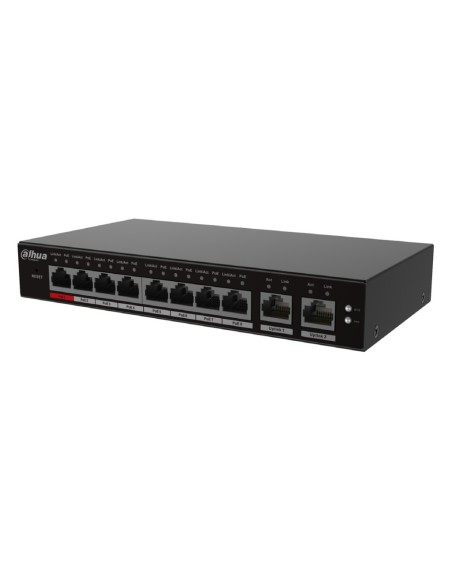 Comprar DAHUA S4100-8ET2GT-96-C Switch PoE 2.0 8 puertos 10/100 + 2RJ45 Uplink Gigabit 96W Gestionable en Cloud Layer2 S4100-8ET