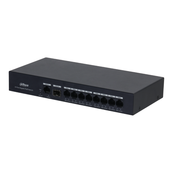 Dahua PFS3110-8GT-65 Switch Poe 8 Ports Gigabit + 1RJ45 Uplink Gigabit + 1SFP 65W No_gestionable Layer2