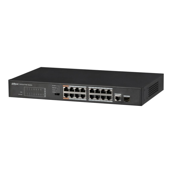 Dahua PFS3117-16ET-135 Switch Poe 16 Ports 10/100 + 1 Combo Gigabit RJ45 / SFP UpLink 135W No_gestionable Layer2