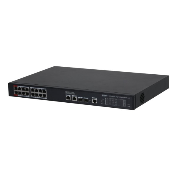 Comprar DAHUA S4220-16GT-240 Switch PoE 16 puertos Gigabit + 2 Uplink Gigabit RJ45 + 2SFP Gigabit 240W Gestionable Layer2 S4220-