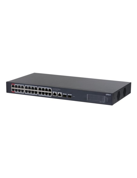 Comprar DAHUA CS4228-24GT-240 Switch PoE 24 puertos Gigabit + 2 Uplink Gigabit RJ45 + 2SFP Gigabit 240W Gestionable en Cloud Lay