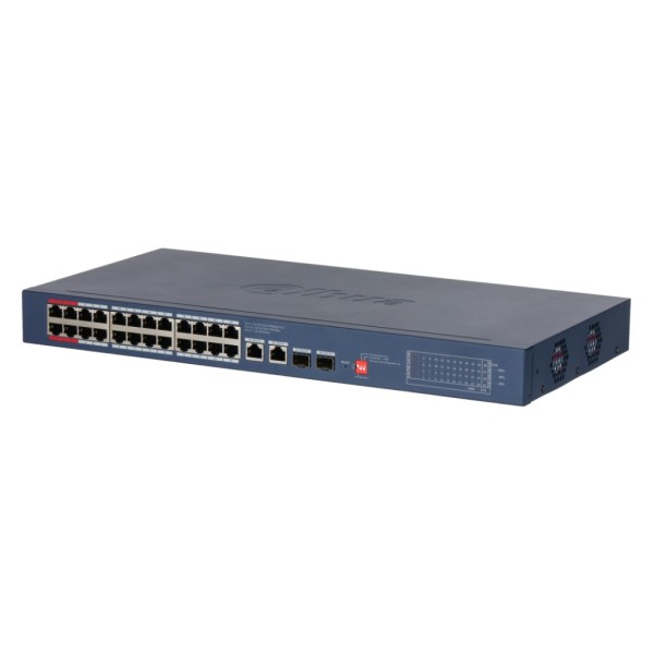 Comprar DAHUA CS4228-24GT-375-V2 Switch PoE 24 puertos Gigabit + 2 Uplink Gigabit RJ45 + 2SFP Gigabit 375W Gestionable en Cloud 