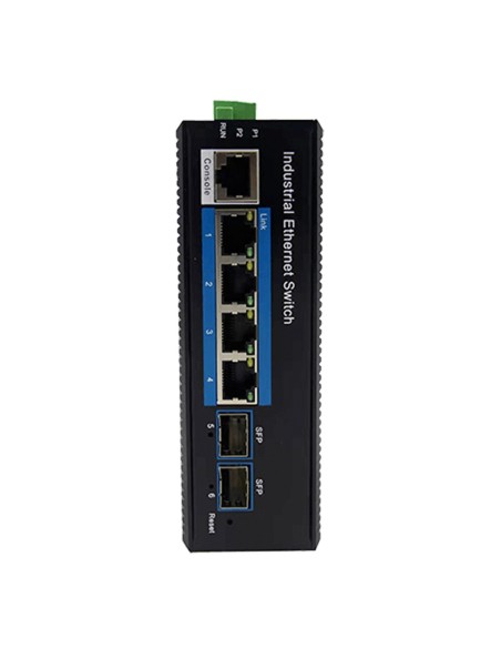 UTEPO UTP6306S-PSB Switch Industrial Poe 4 Ports Gigabit + 2 Uplink Gigabit SFP 120W 802.3AF / A 8KV - Camada 2