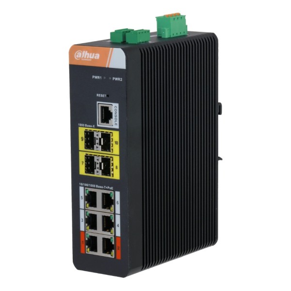Dahua IS4410-6GT-120 Switch Poe 2.0 Industrial 6 Portas Gigabit + 4SFP UpLink Gigabit 120W Managol Layer2