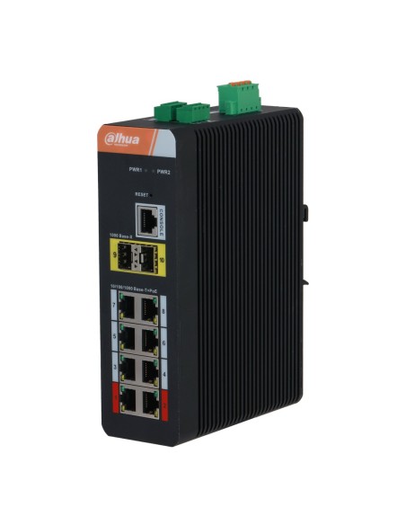 Comprar DAHUA IS4210-8GT-120 Switch PoE 2.0 Industrial 8 puertos Gigabit + 2SFP Uplink Gigabit 120W Gestionable Layer2 IS4210-8G