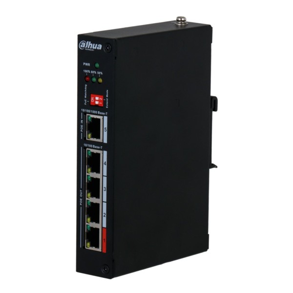Comprar DAHUA PFT1500 Extensor PoE 4 puertos 10/100 + 1 Uplink Gigabit PoE-In PFT1500