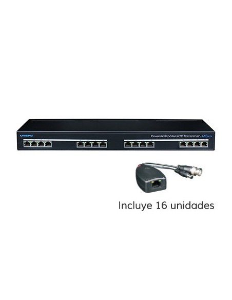 UTEPO UTP116PV-HD2 UTP 16CH Converter 4en1 Video + Rack Food 19 "