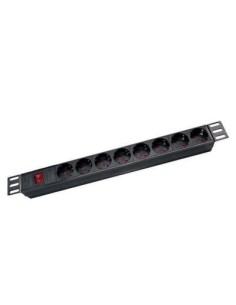 Comprar DRUTP REGLETA-ALU-8S Regleta de enchufes de Aluminio para Rack 19" 1U de 8 Schuko con interruptor REGLETA-ALU-8S