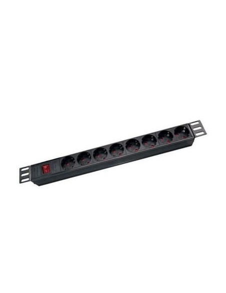 Comprar DRUTP REGLETA-ALU-8S Regleta de enchufes de Aluminio para Rack 19" 1U de 8 Schuko con interruptor REGLETA-ALU-8S