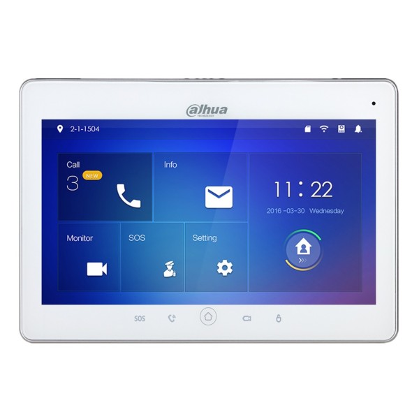 Dahua Vth5241DW-S2 Monitor Interior 10 "Superfície Para Vídeo Pay Page de Pagamento IP WiFi Poe SD 6E 1S Alarme Branco